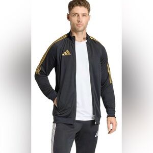 NWT• Adidas Men's Metallic Tiro 26 League Training Jacket. Black/Gold. Size: 2XL